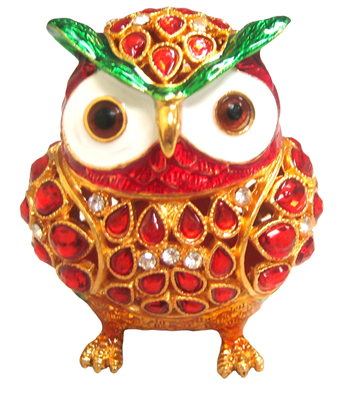 Búho Rojo - Joyero Decorado