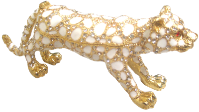 Leopardo Blanco - Joyero Adornado - TRNK-5882-Blanco