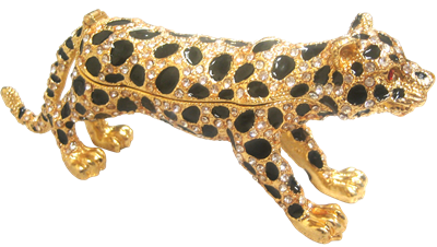 Leopardo Amarillo - Caja de baratijas con joyas - TRNK-5882-Yellow