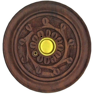 Quemadores de incienso de madera (diseño circular de vid)
