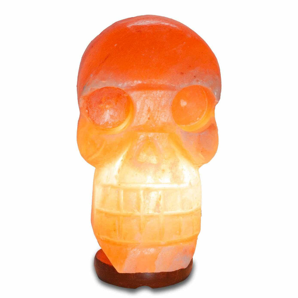 Lámpara de sal con forma de calavera - 24,13 cm promedio - Cable, Bombilla, Atenuador