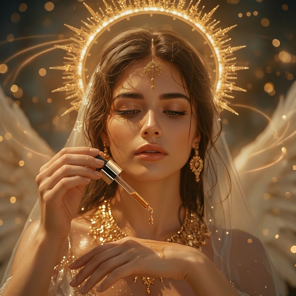 Aceite de unción dorado Midas Touch – Aceite ritual de ámbar, almizcle y azafrán
