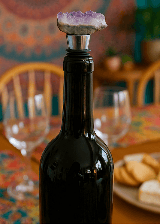 Tapón de Vino de Racimo de Cristal de Amatista