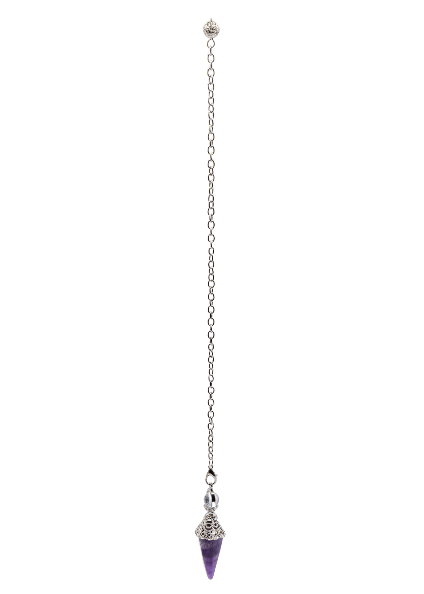 Péndulo de cristal de amatista ornamentado