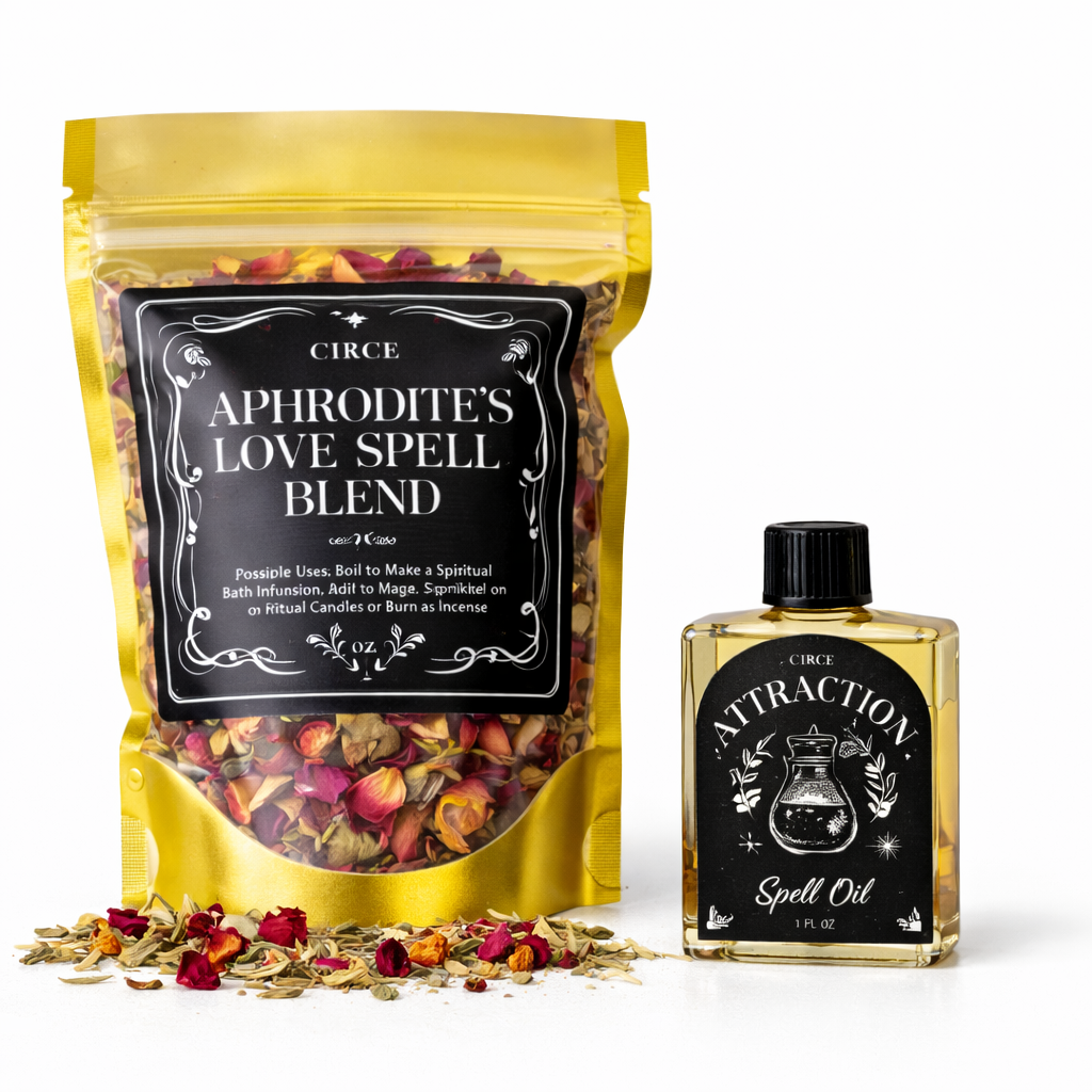 Mezcla de Hechizos de Amor de Afrodita + Aceite de Atracción – Set Ritual de Amor y Atracción