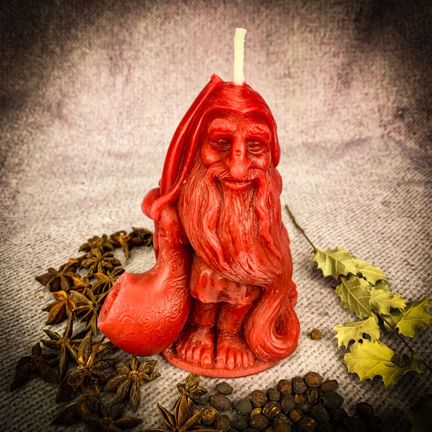 Vela de Hechizo con Cera de Abejas de Gnomo Domovyk - Bendición y Protección del Hogar