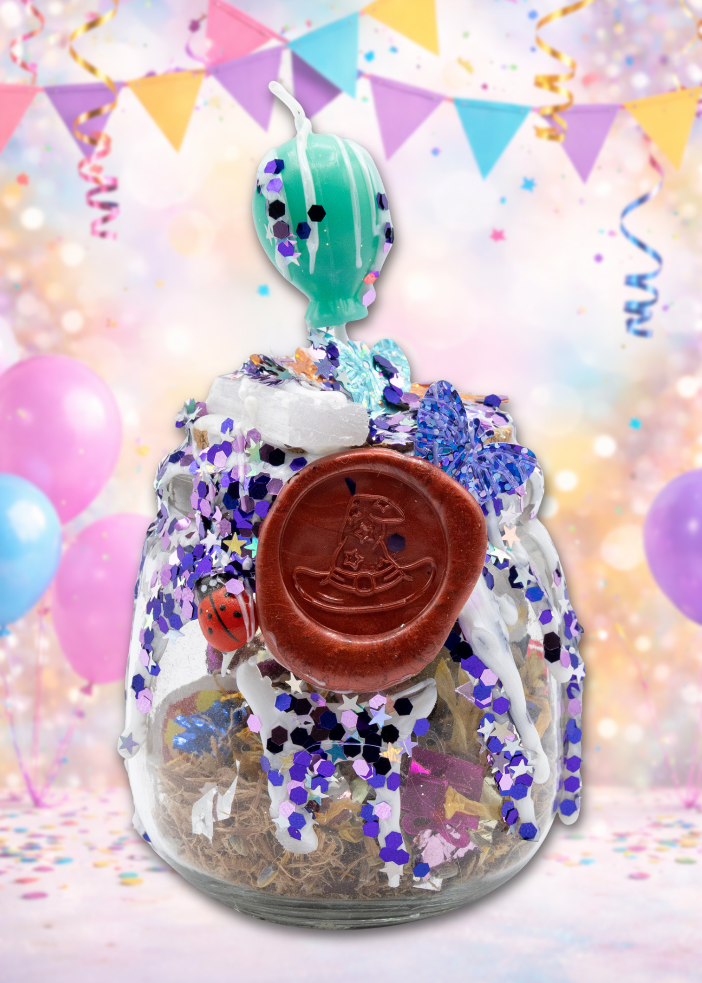 Tarro mágico de deseos de cumpleaños y besos de mariposa