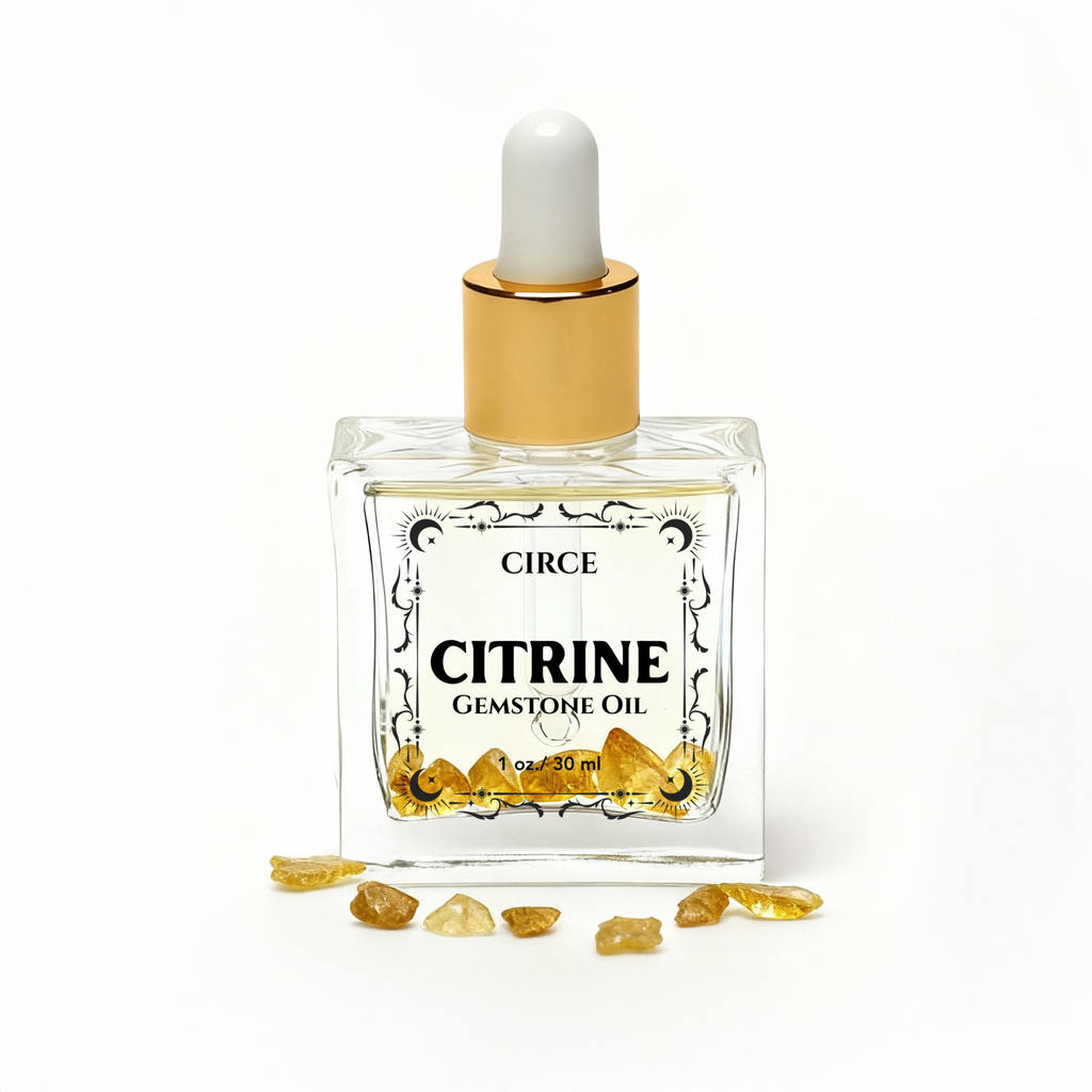 Trío de Aceites Corporales de Cristal – Set de Descubrimiento Cuarzo Rosa, Citrino y Obsidiana