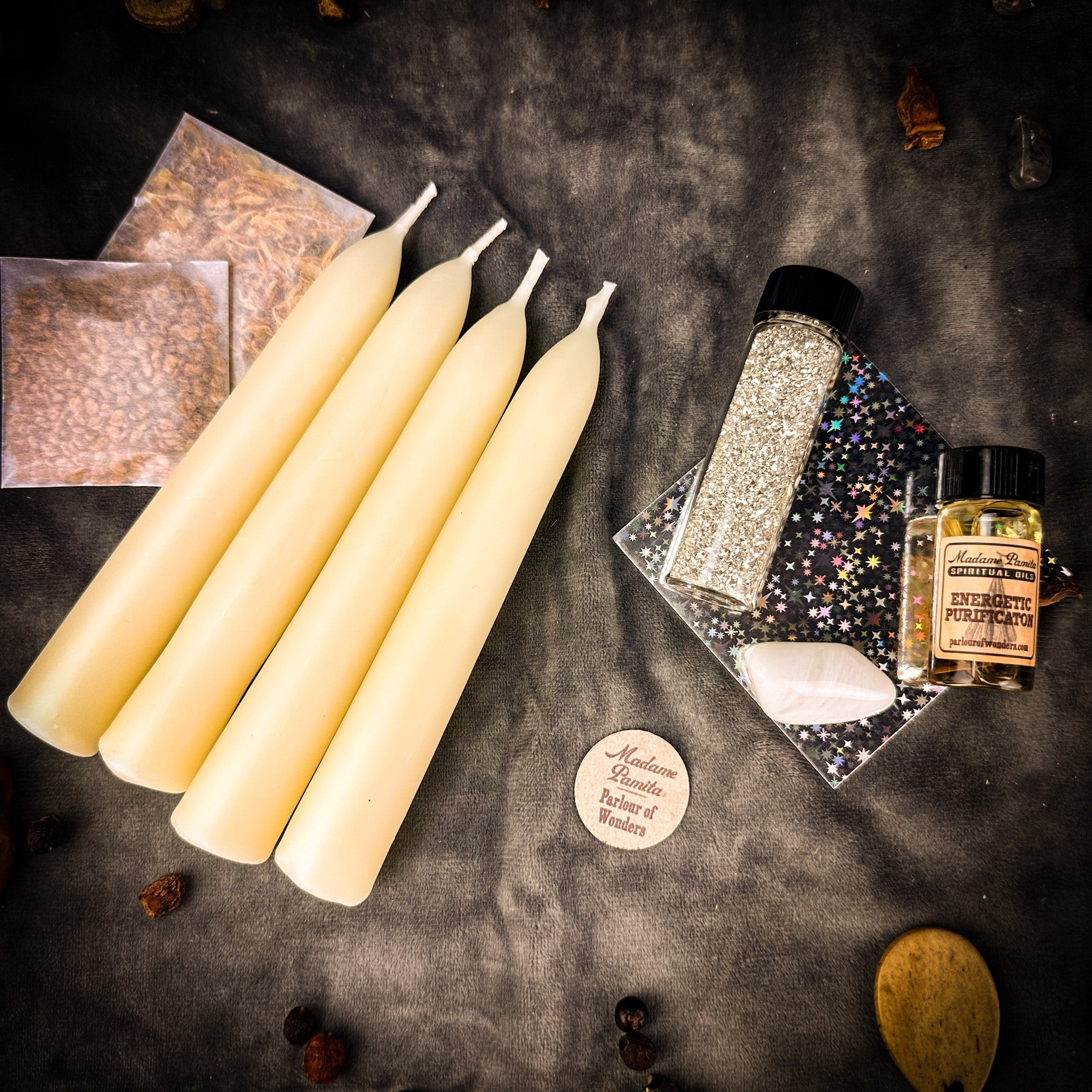 Paquete potenciador de hechizos de limpieza con vela - Añade purificación energética a cualquier kit de hechizos con vela