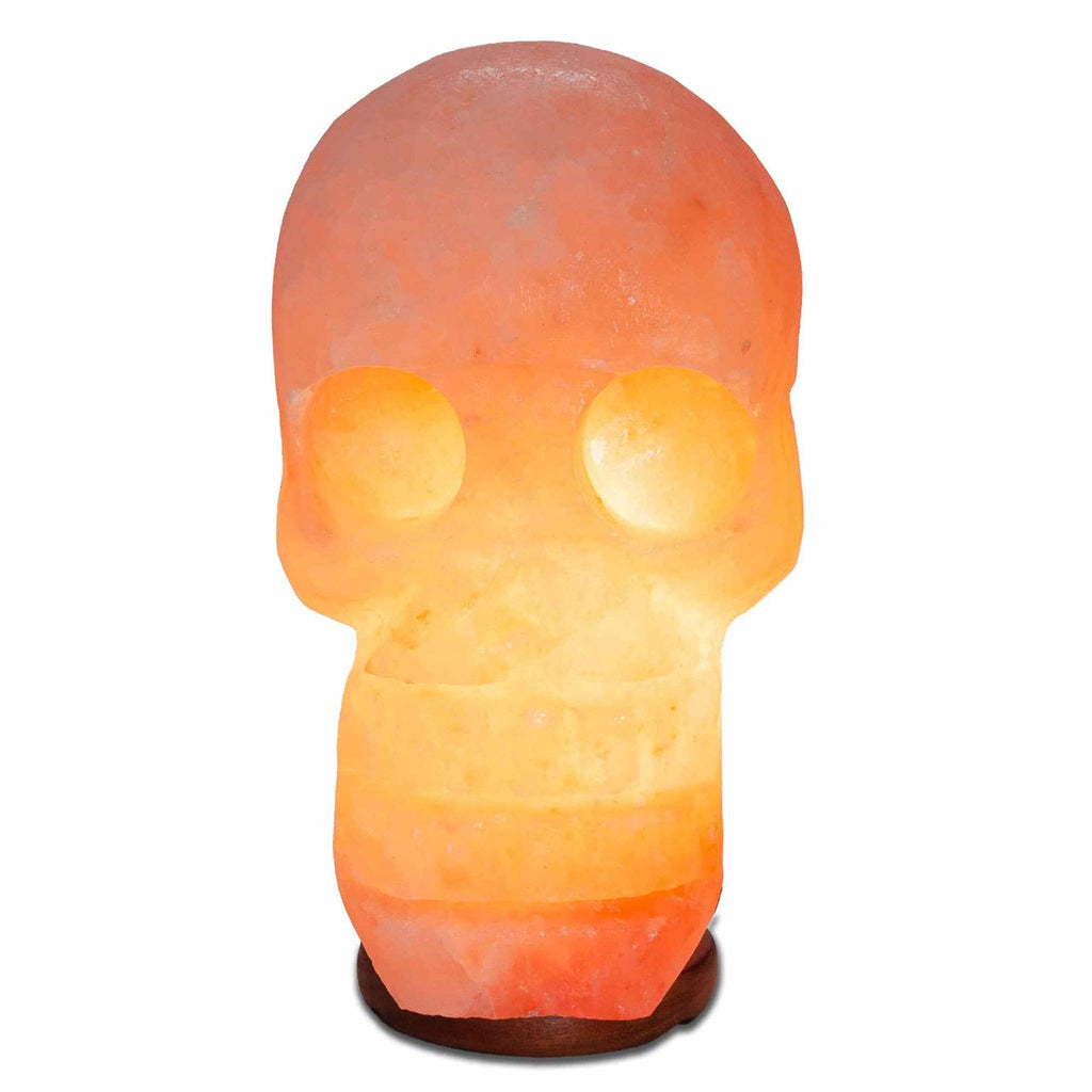 Lámpara de sal con forma de calavera - 24,13 cm promedio - Cable, Bombilla, Atenuador