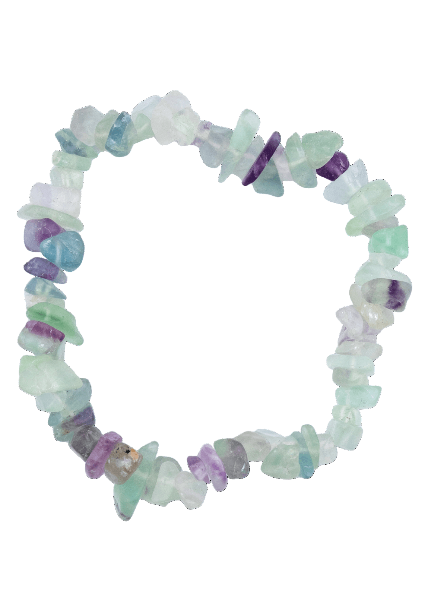Pulsera elástica de chips de fluorita