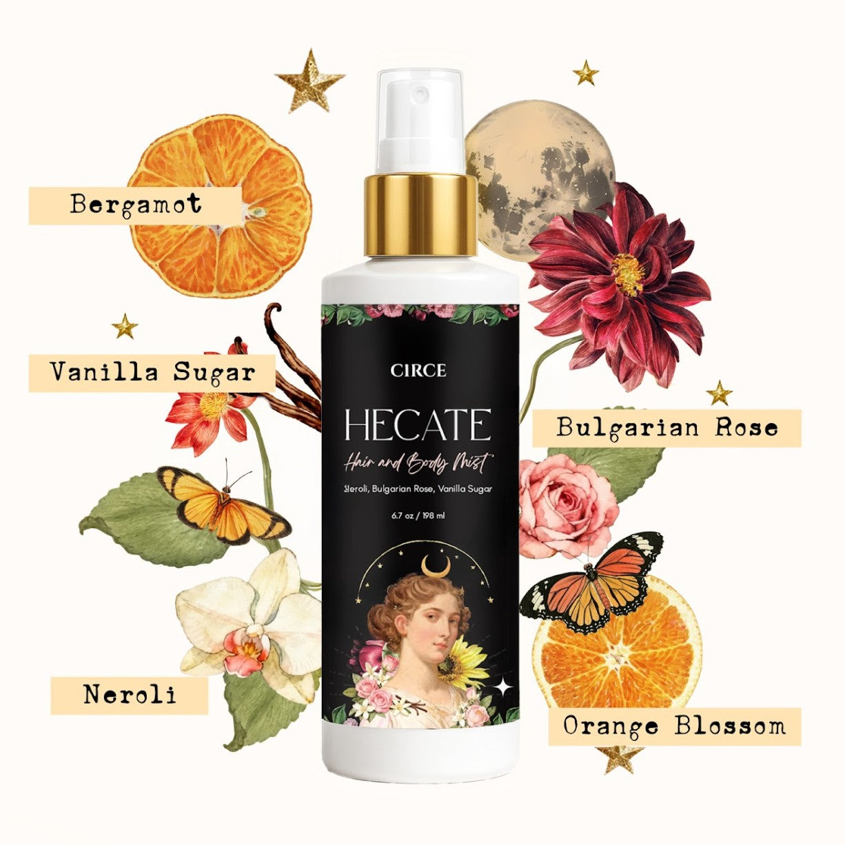 Bruma para cabello y cuerpo Hecate – Neroli, Rosa Búlgara y Azúcar de Vainilla | 6.7 oz