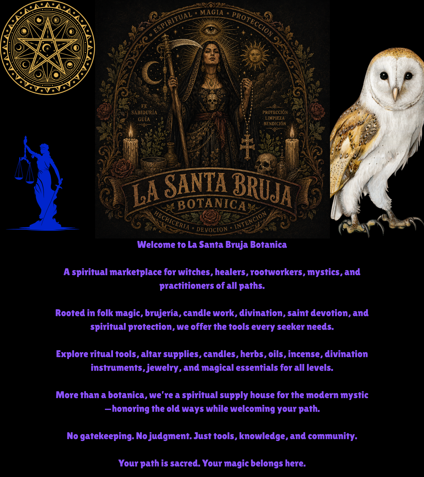Welcome to La Santa Bruja Botanica spiritual marketplace introduction