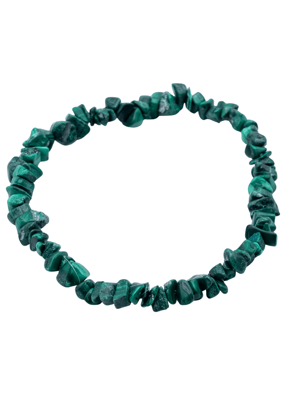 Pulsera elástica de virutas de malaquita