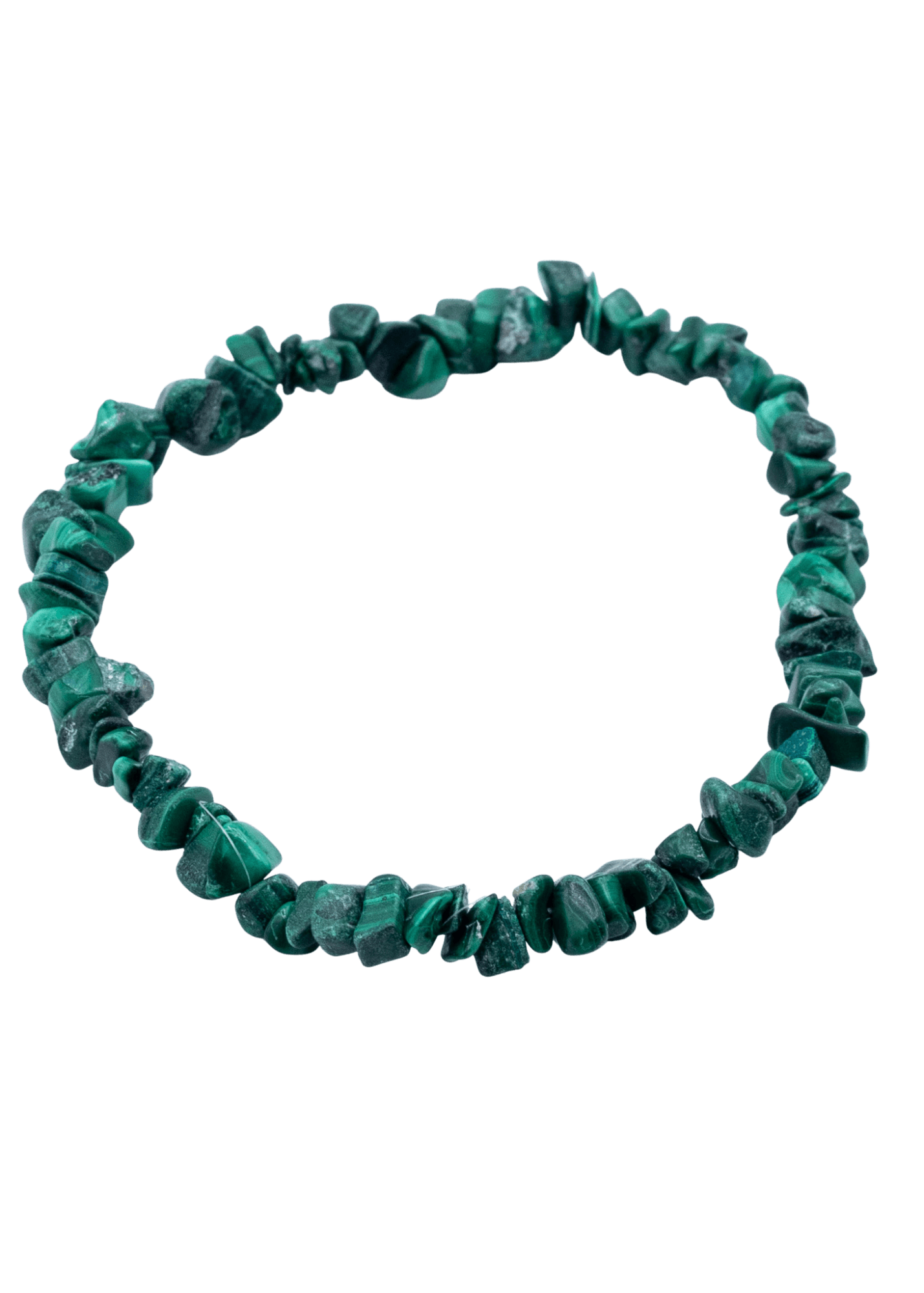 Pulsera elástica de virutas de malaquita