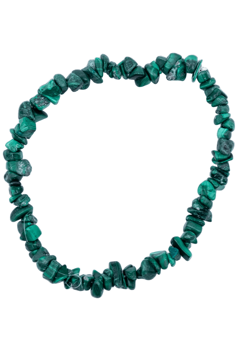 Pulsera elástica de virutas de malaquita
