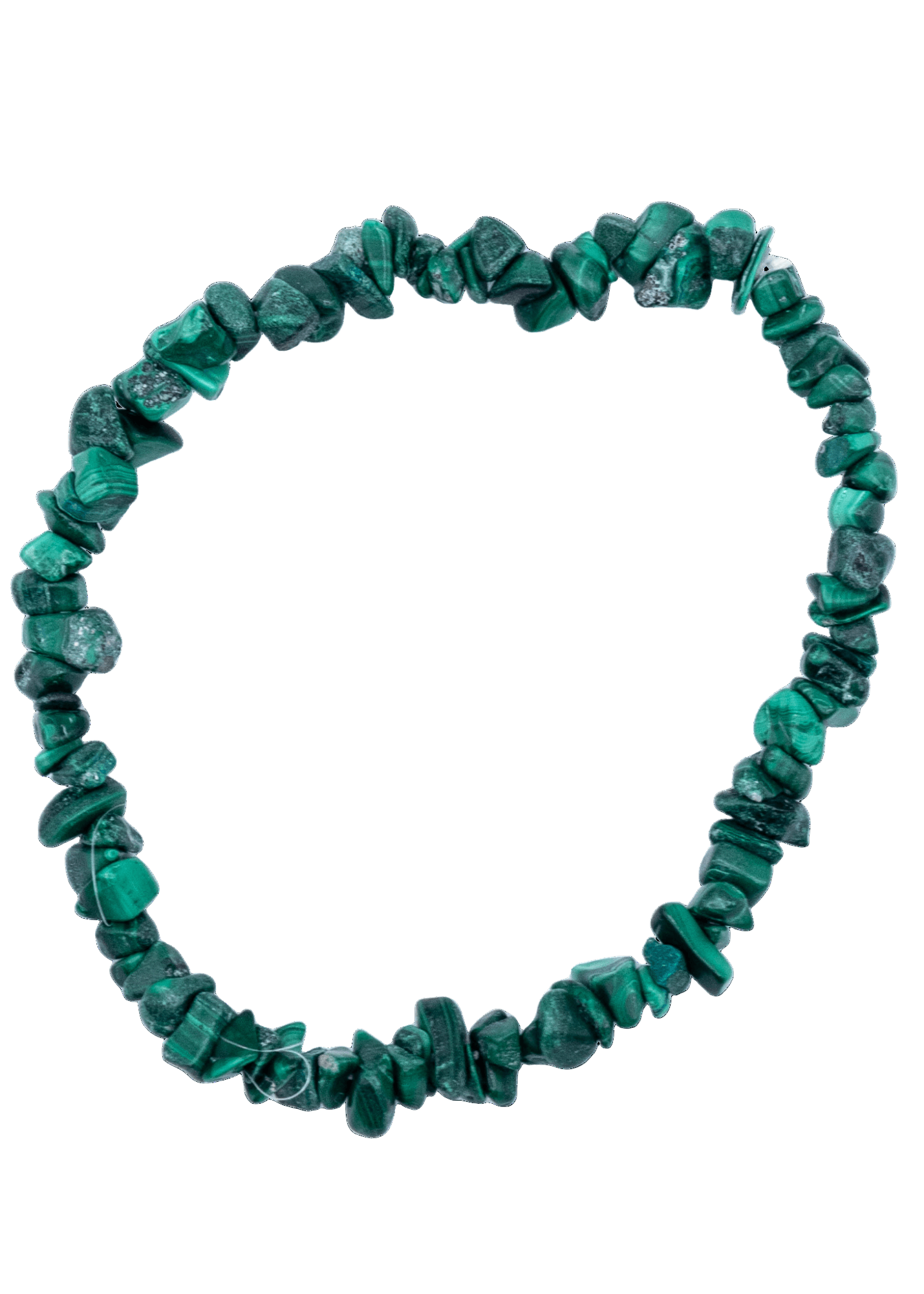 Pulsera elástica de virutas de malaquita