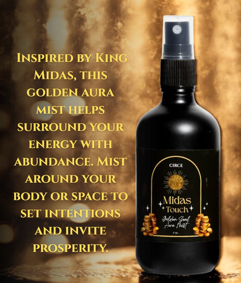 Midas Touch Aura Mist – Espray de Prosperidad de Ámbar de Lujo, Azafrán y Pachulí
