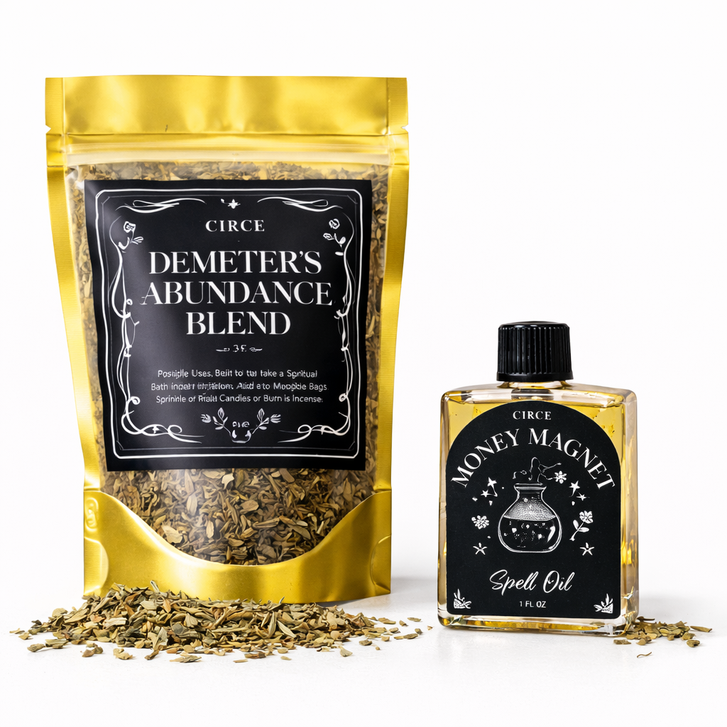 Set de ritual de abundancia de Deméter - Mezcla de prosperidad y aceite Money Magnet