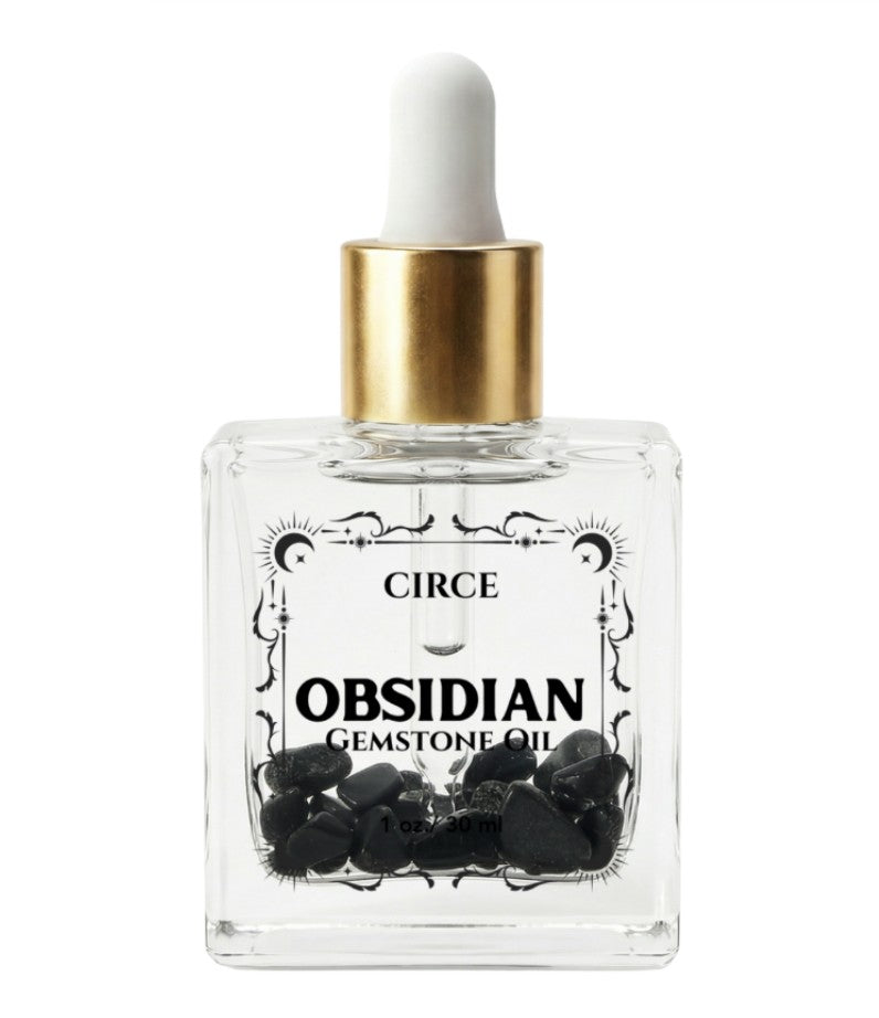 Aceite Corporal Protector — Aceite Ritual de Cristal de Obsidiana - Aceite Corporal de Gema de Obsidiana Negra 3.4oz