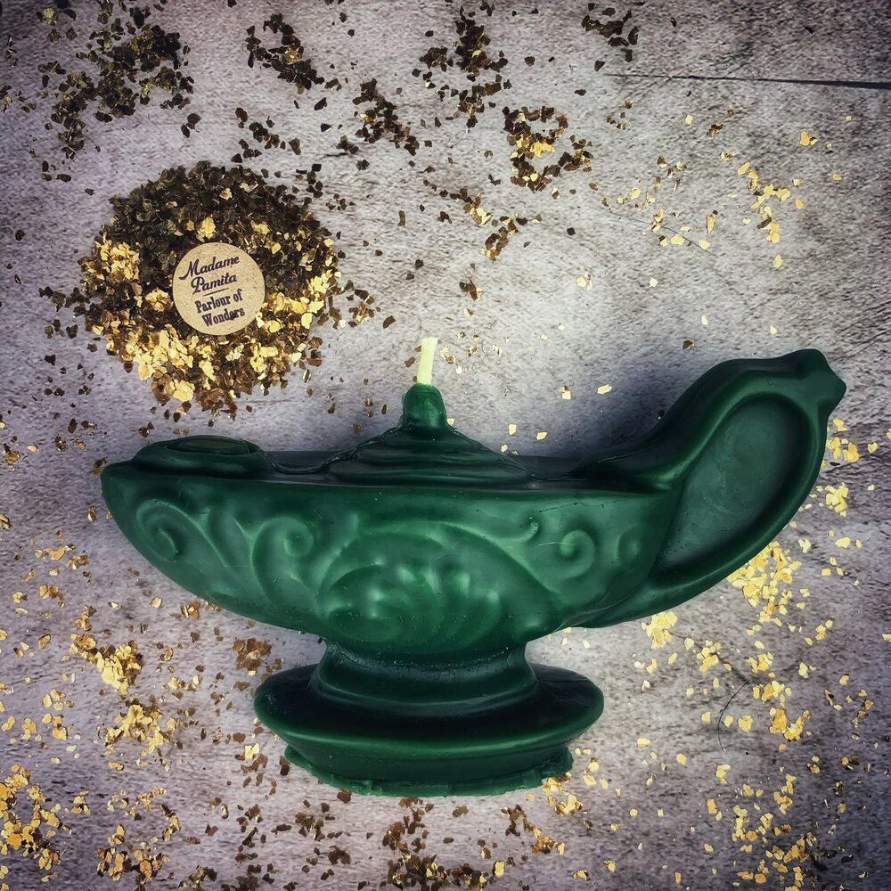 Vela de cera de abeja Lámpara de Aladino - Manifestación de deseos y Magia de Tres Deseos