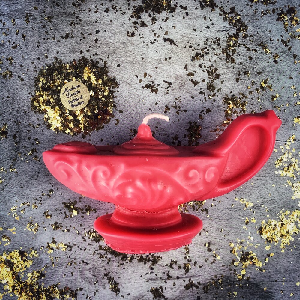 Vela de cera de abeja Lámpara de Aladino - Manifestación de deseos y Magia de Tres Deseos