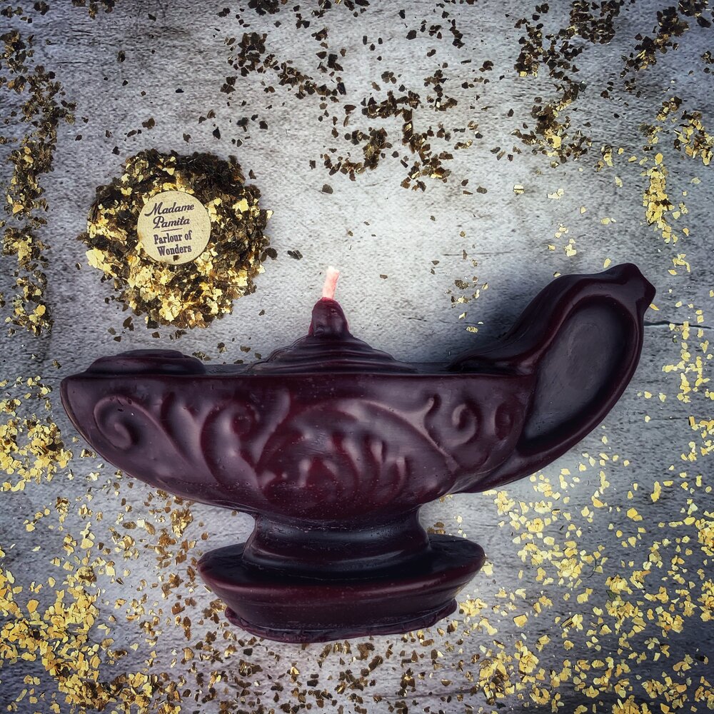 Vela de cera de abeja Lámpara de Aladino - Manifestación de deseos y Magia de Tres Deseos