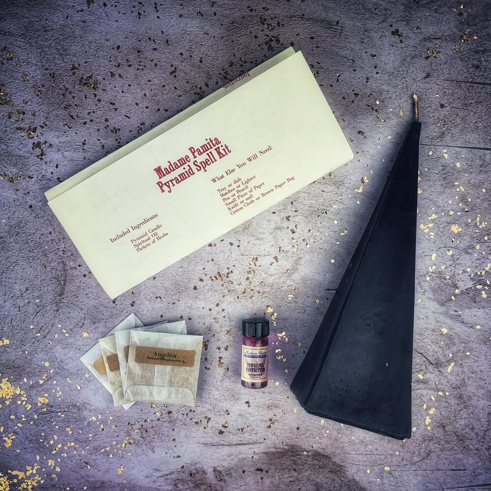 Kit de hechizo con vela Pirámide de poder - Éxito duradero y estabilidad