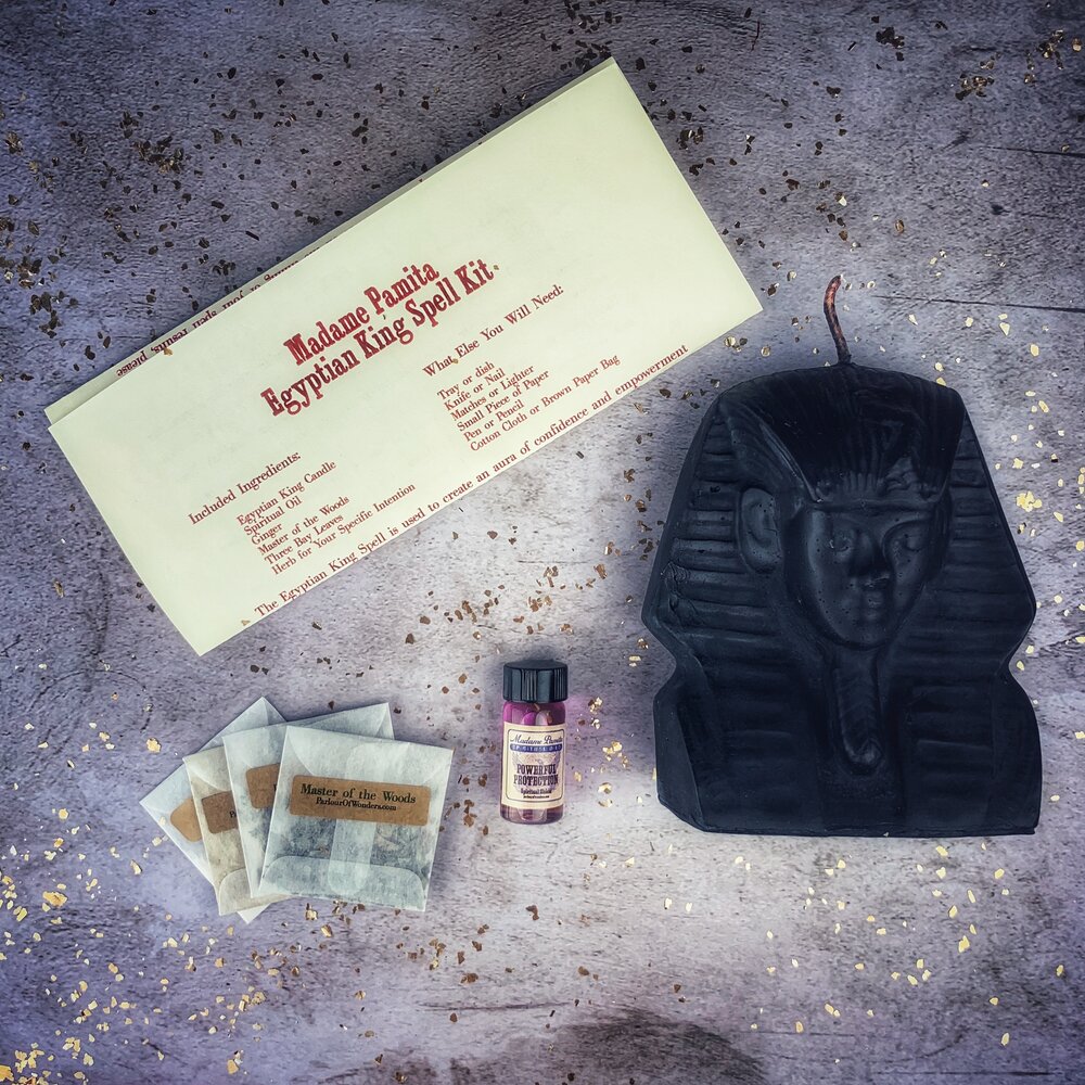 Kit de hechizos con vela de Rey Egipcio - Poder, Magnetismo y Magia Faraónica