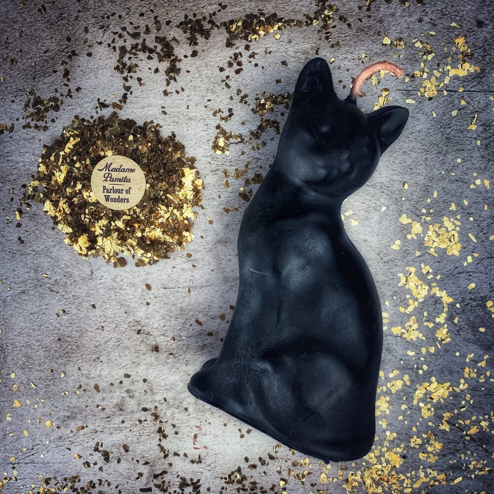 Vela Mágica Gato de la Suerte de Cera de Abeja - Acción Rápida y Magia de Manifestación