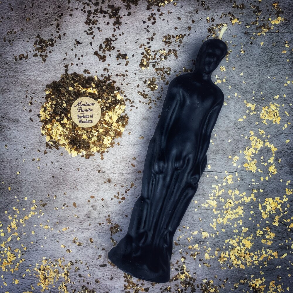Kit de Hechizos con Vela Figurativa Masculina - Magia Simpática y Poder Personal