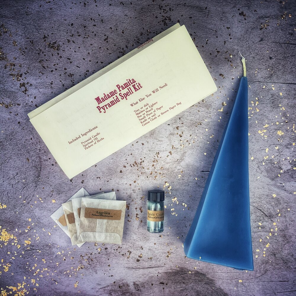 Kit de hechizo con vela Pirámide de poder - Éxito duradero y estabilidad