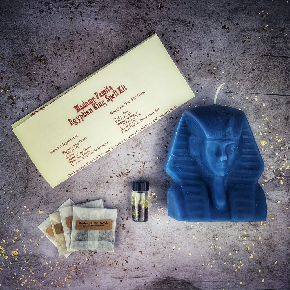 Kit de hechizos con vela de Rey Egipcio - Poder, Magnetismo y Magia Faraónica