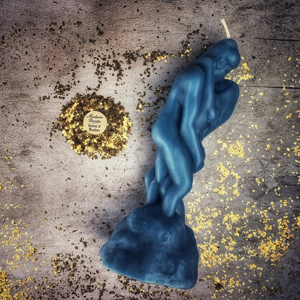 Vela de cera de abeja "Amantes Apasionados" - Enciende el Romance y la Magia del Deseo