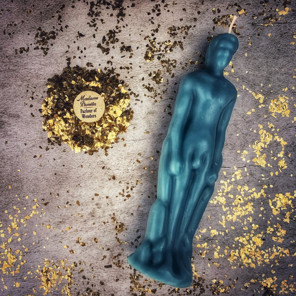 Kit de Hechizos con Vela Figurativa Masculina - Magia Simpática y Poder Personal