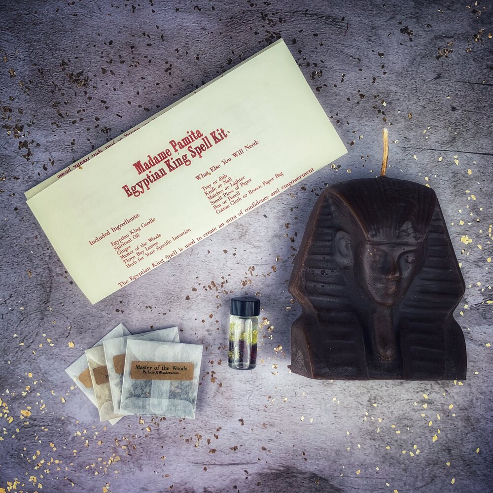 Kit de hechizos con vela de Rey Egipcio - Poder, Magnetismo y Magia Faraónica
