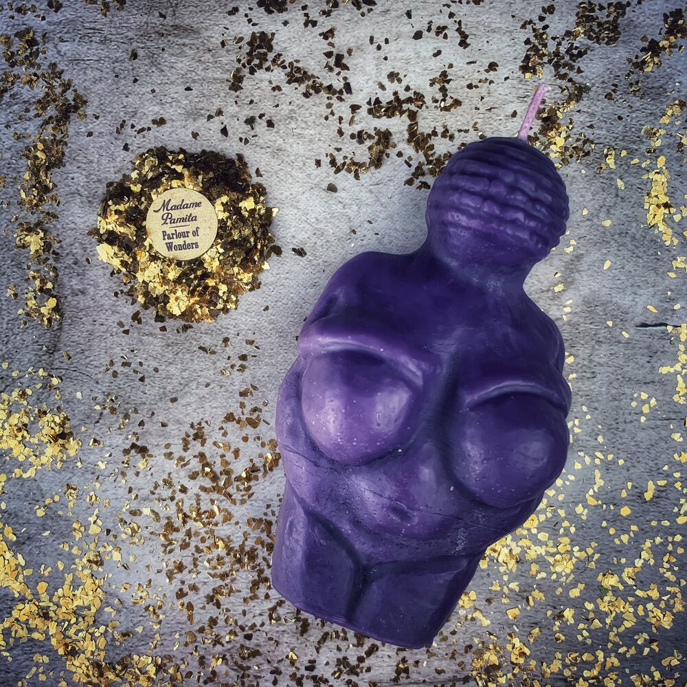 Kit de hechizos de velas de la Diosa de Willendorf - Magia de Poder Femenino y Fertilidad