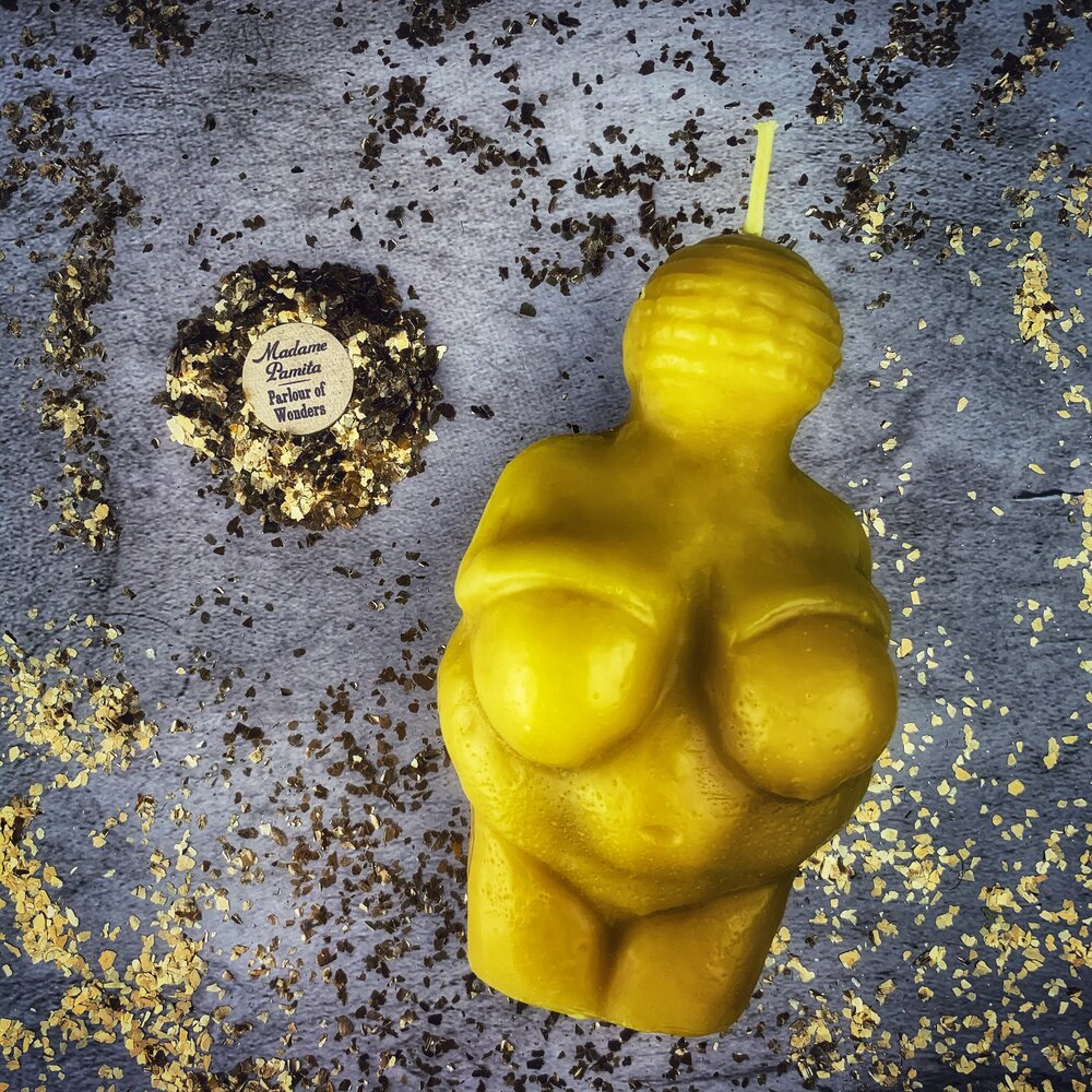 Kit de hechizos de velas de la Diosa de Willendorf - Magia de Poder Femenino y Fertilidad