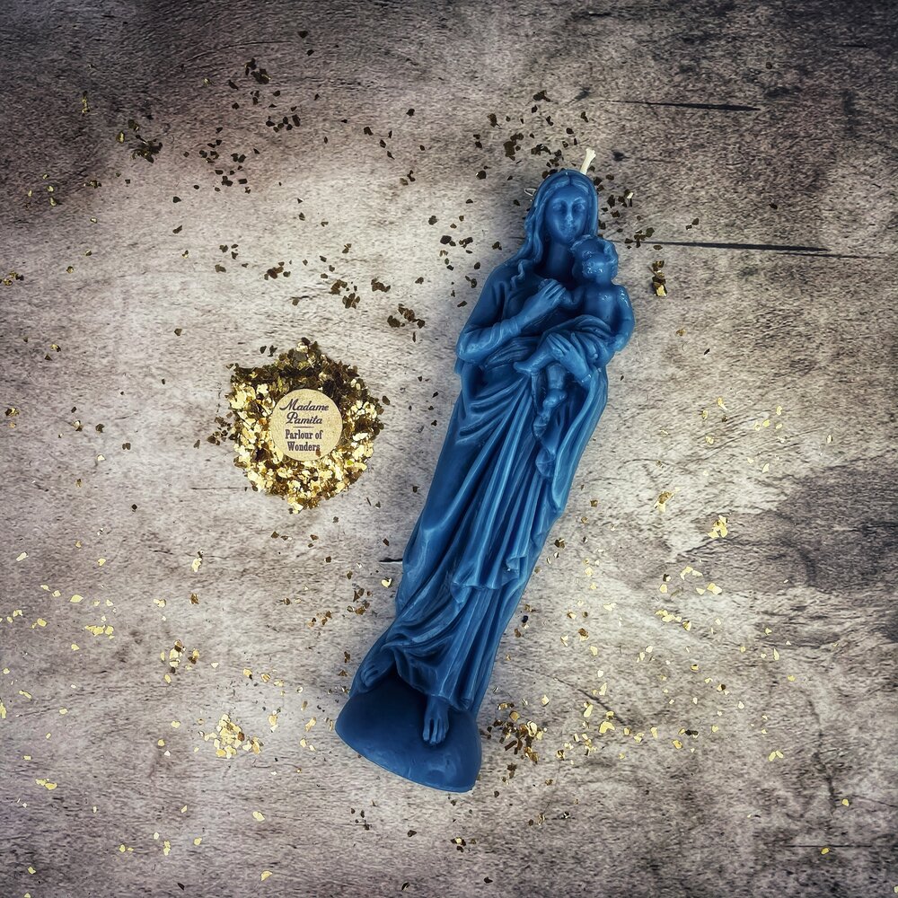 Vela de cera de abeja de la Madre María – Protección Divina y Magia de Amor Incondicional