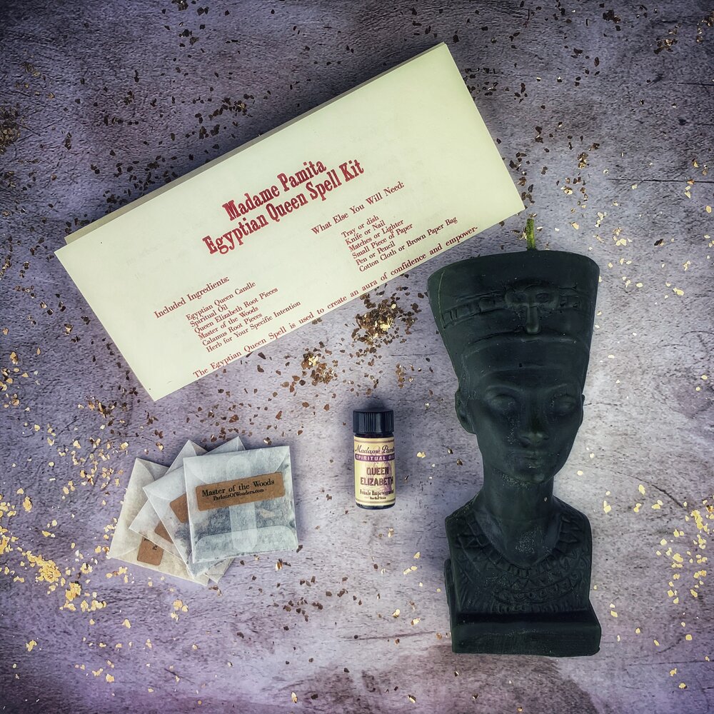 Kit de Hechizos de Vela Reina Egipcia - Magia de Poder, Belleza y Magnetismo