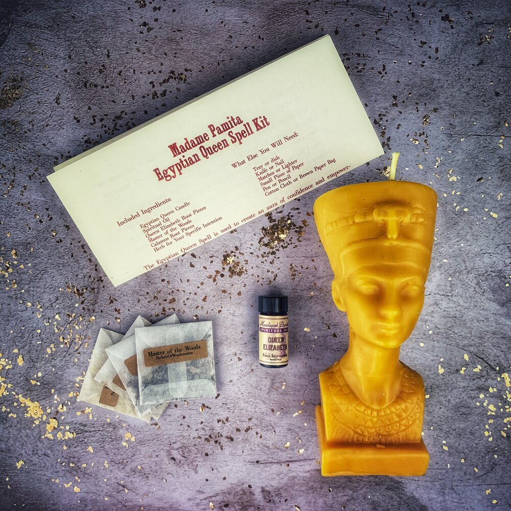 Kit de Hechizos de Vela Reina Egipcia - Magia de Poder, Belleza y Magnetismo