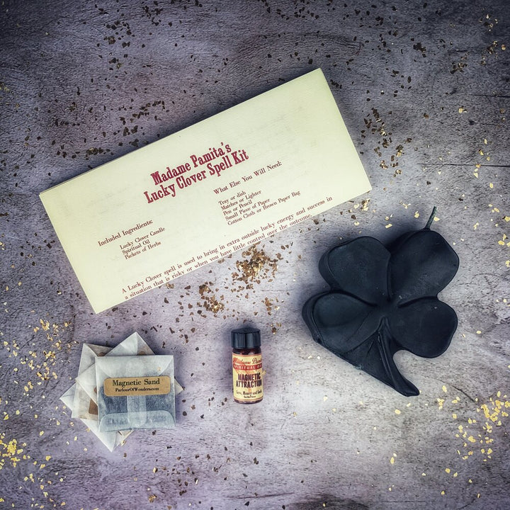 Lucky Clover Candle Spell Kit - Good Fortune & Lucky Breaks