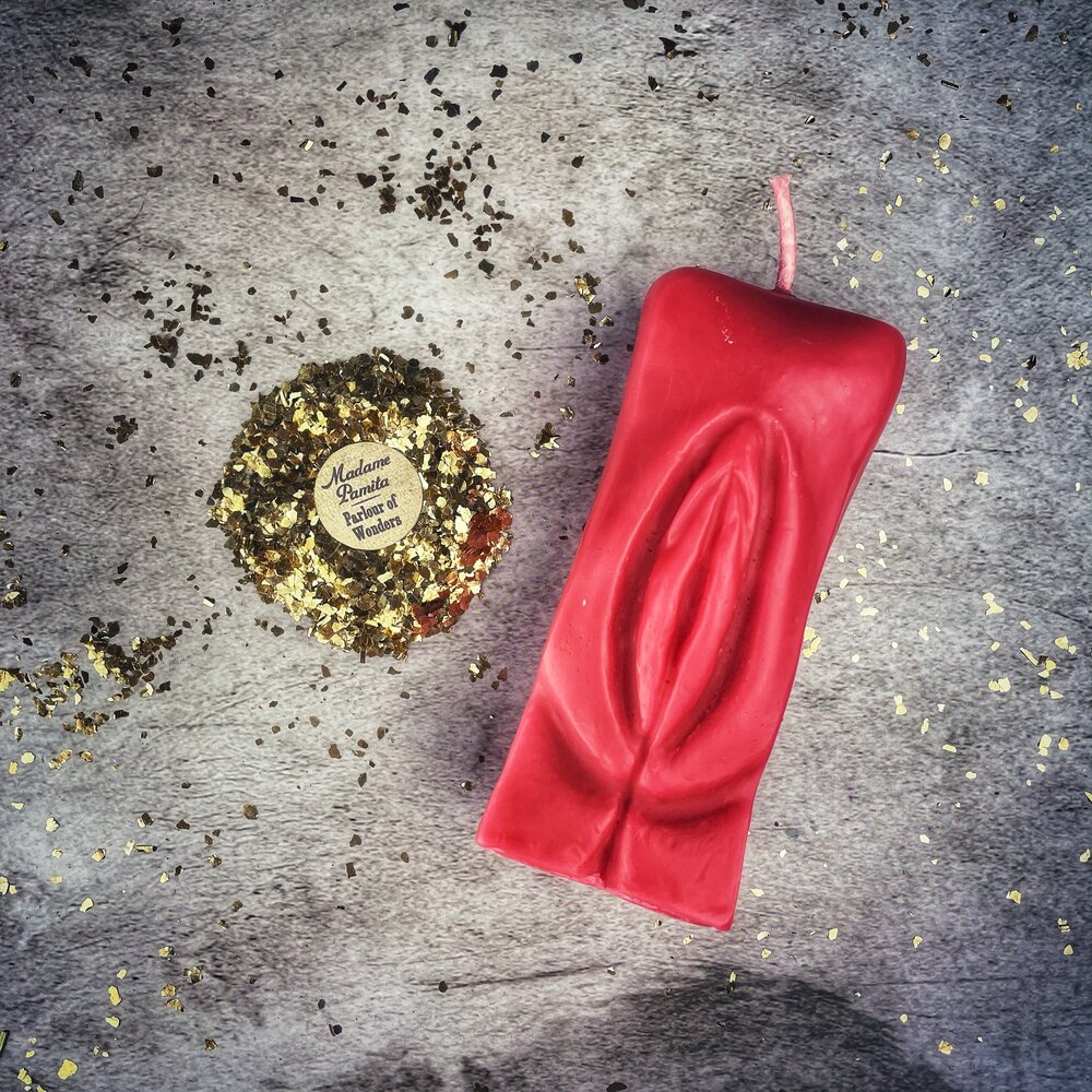 Vela mágica de cera de abeja Yoni Vulva - Amor apasionado y Magia sexual
