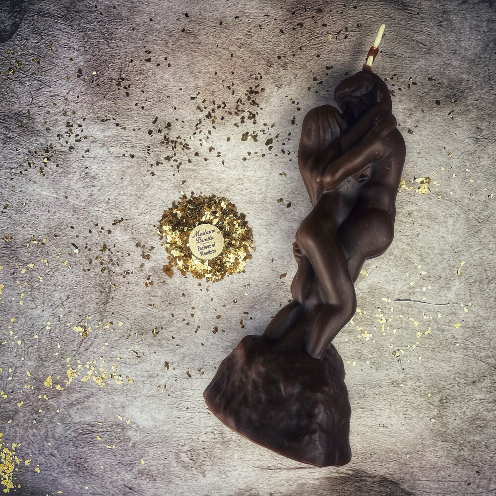 Vela de cera de abeja "Amantes Apasionados" - Enciende el Romance y la Magia del Deseo