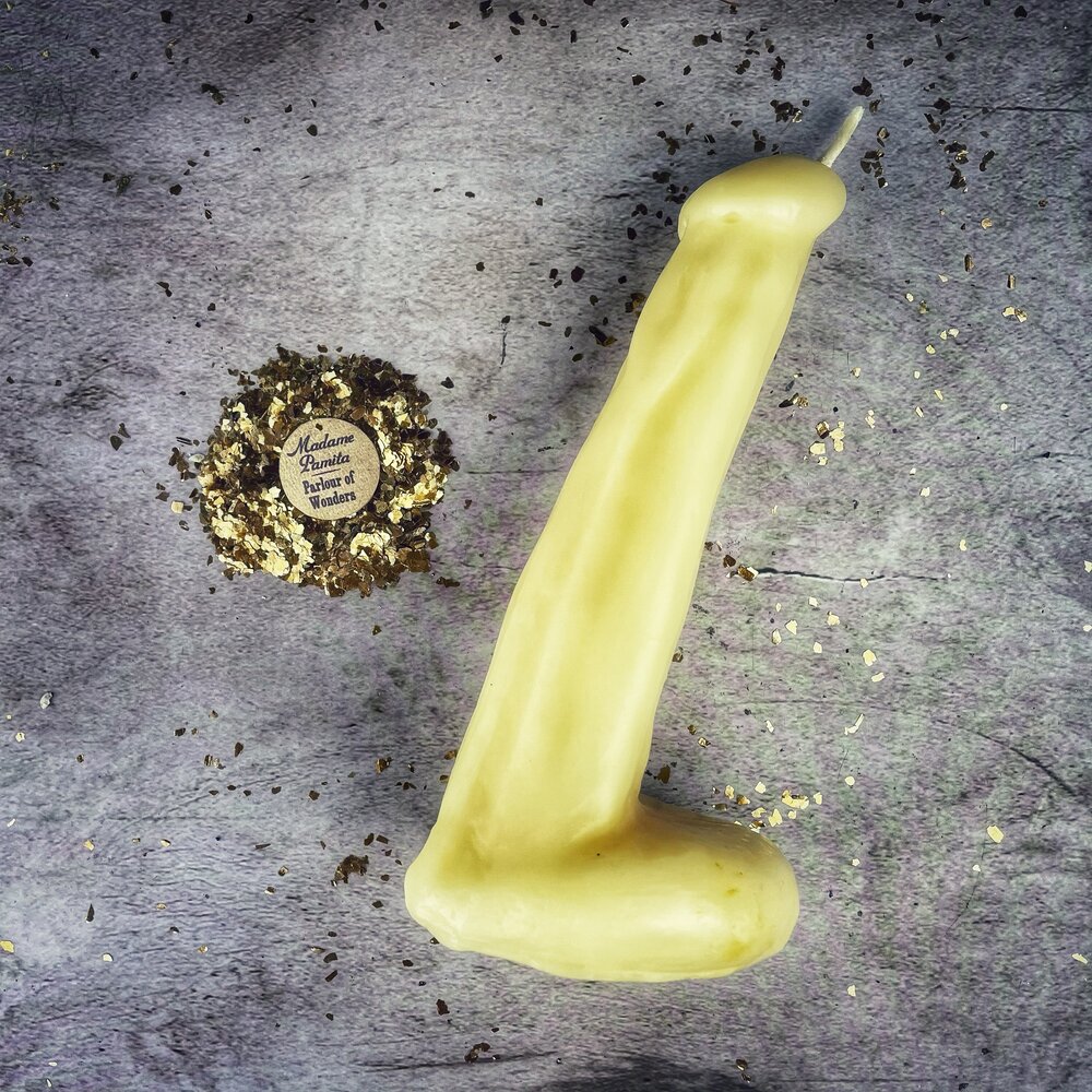 Vela Hechizo de Falo de Cera de Abeja - Magia Apasionada de Amor y Sexo