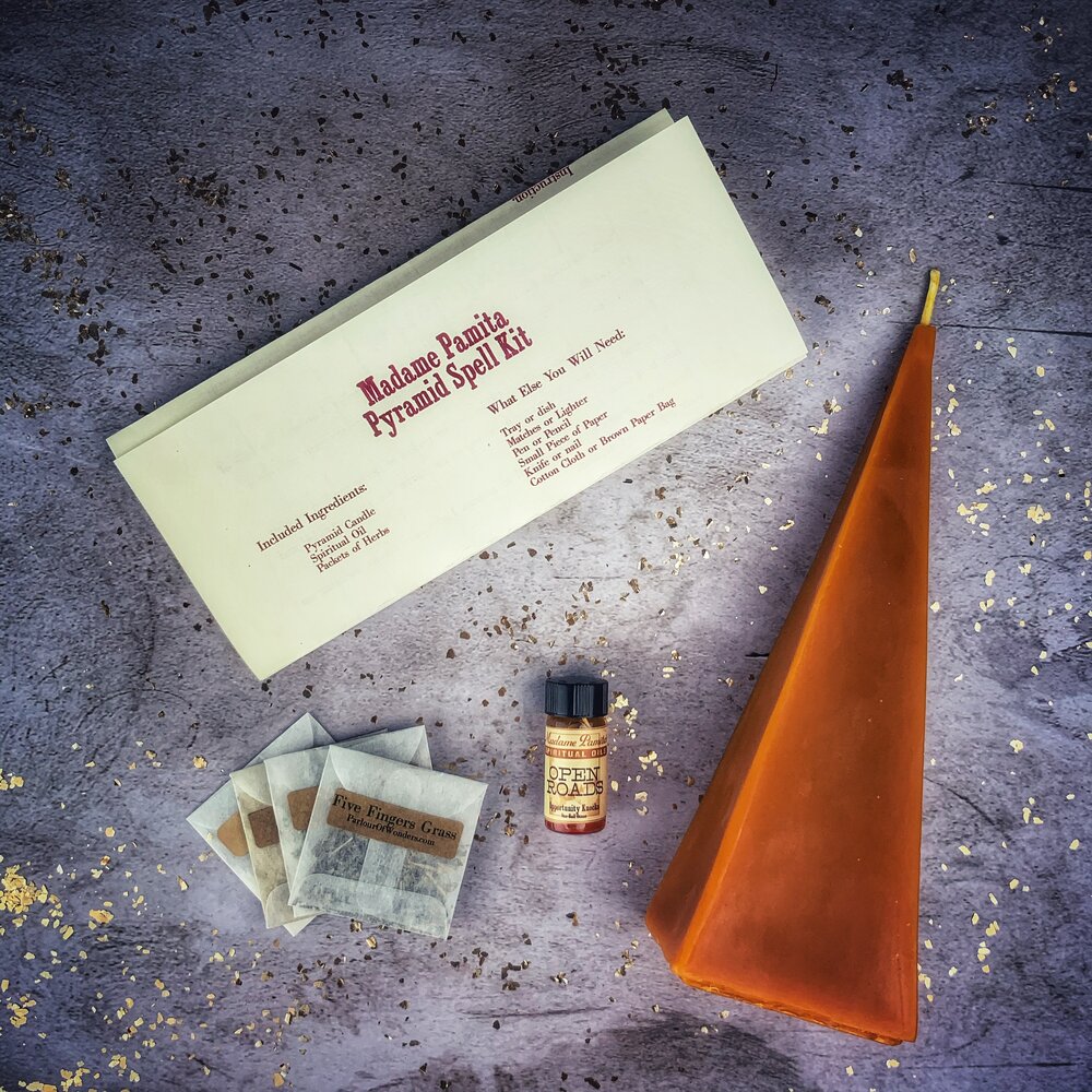 Kit de hechizo con vela Pirámide de poder - Éxito duradero y estabilidad