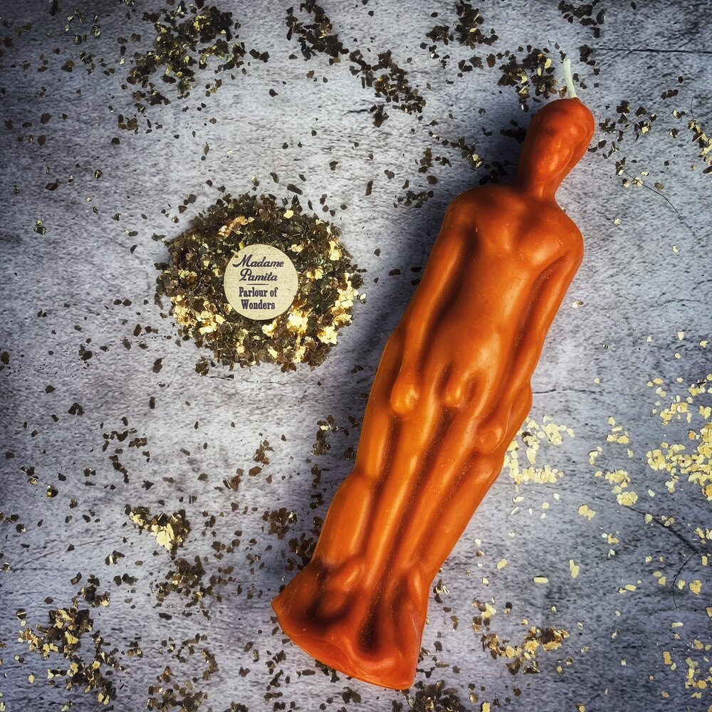 Kit de Hechizos con Vela Figurativa Masculina - Magia Simpática y Poder Personal