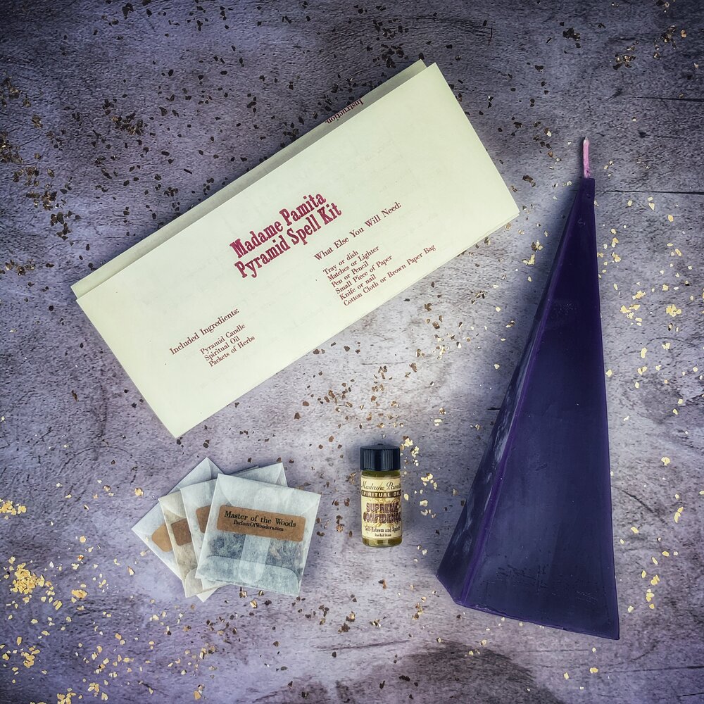 Kit de hechizo con vela Pirámide de poder - Éxito duradero y estabilidad
