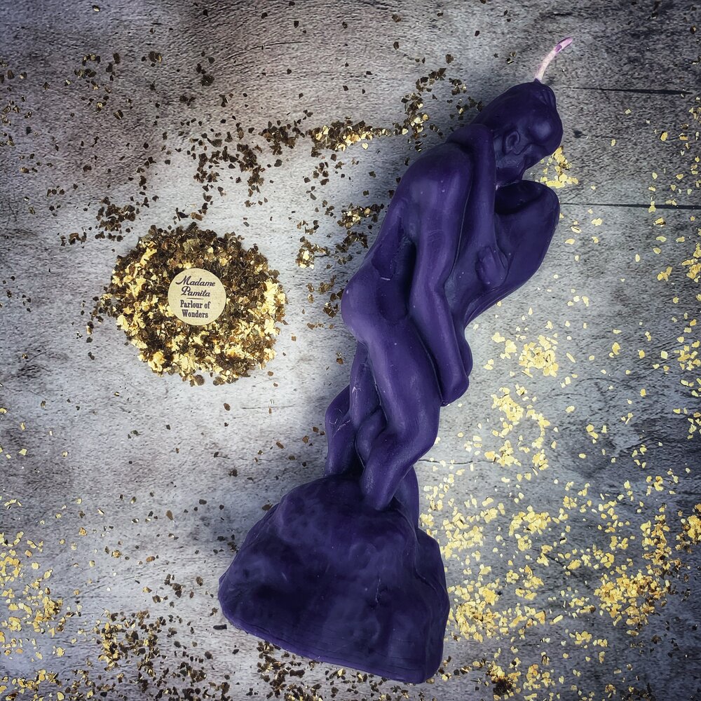 Vela de cera de abeja "Amantes Apasionados" - Enciende el Romance y la Magia del Deseo