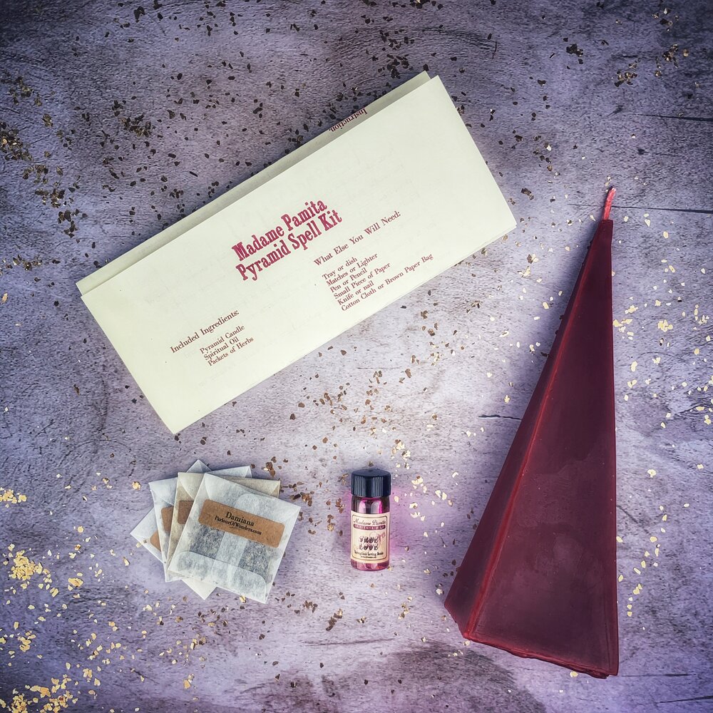 Kit de hechizo con vela Pirámide de poder - Éxito duradero y estabilidad